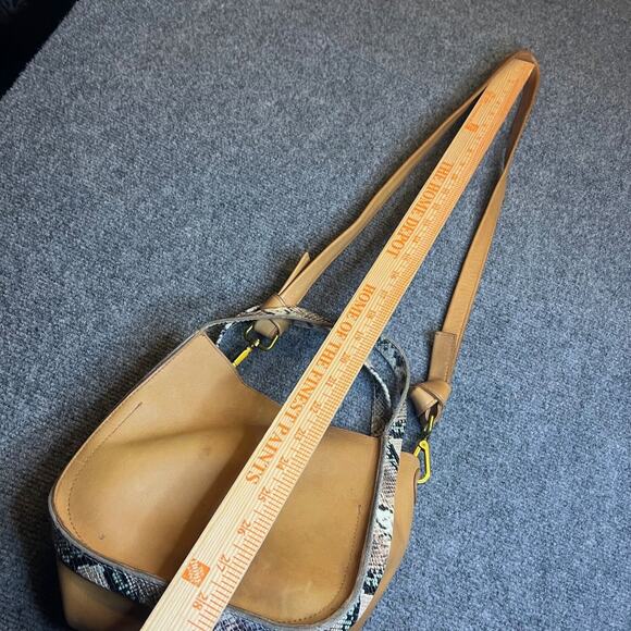 Madewell Sydney Crossbody Bag Snakeskin Embossed Leather Handle Removable Strap - Picture 13 of 16